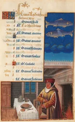Stundenbuch von Ludwig XII (ehemals Stundenbuch von Heinrich VII), Kalenderblatt für den Monat Februar, ca. 1490-1510