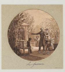 Design für einen bemalten Porzellanteller, Le Jasmin (Jasmin) aus dem Service de la Culture des Fleurs (Blumenkulturdienst)