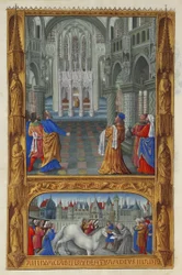 Les Très Riches Heures des Herzogs von Berry, Folio 129v - Das Heilige Sakrament