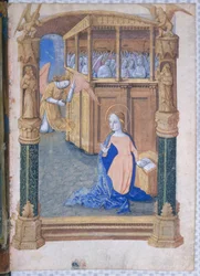 Ms. Lat. Q.v.I.126, fol. 12v: Die Verkündigung, aus dem „Stundenbuch Ludwigs von Orléans“, 1490