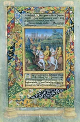 Ms Lat. Q.v.I.126 fol.28v Das Heer der Israeliten, aus dem Stundenbuch von Louis d