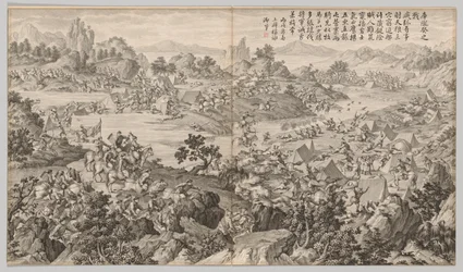 Schlacht von Kulongkui: aus Schlachtszenen der Niederschlagung von Aufständen, ca. 1765-1774