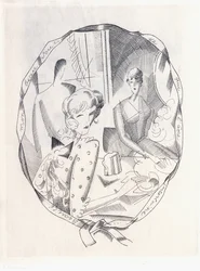 Illustration von zwei Koketten und einem Gentleman, 1920
