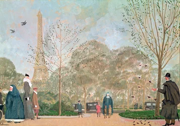 Spaziergang in den Jardins du Trocadero, ca. 1920