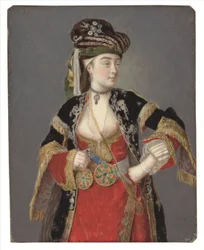 Vermutetes Porträt von Laura Tarsi in türkischer Kleidung