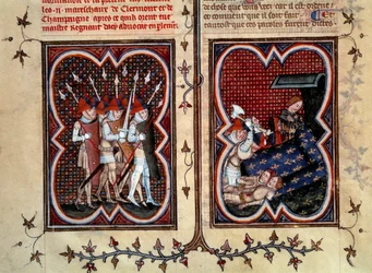 Die Marschälle Robert de Clermont und Jean de Conflans wurden am 22. Februar von Étienne Marcel (1315-1358) und seinen Männern im Zimmer des Dauphins Karl, des späteren Karl V., im Palais de la Cité ermordet