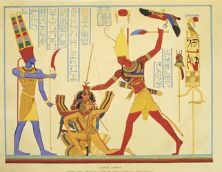 Reproduktion von Fresken im Tempel von Abu Simbel von J. F. Champollion