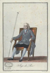 Friedensrichter, graviert von Alix, aus einem Buch über französische Directoire-Kostüme
