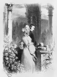 Besuch des Grabes von Heloise und Abelard, Illustration aus 