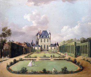Ansichten des Château de Mousseaux und seiner Gärten