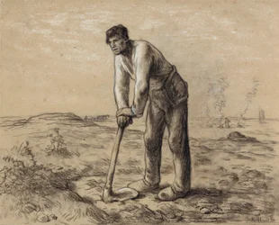 Mann mit einer Hacke, ca. 1860-62