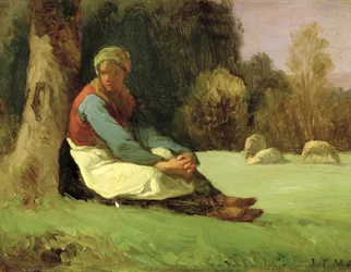 Sitzende Schäferin