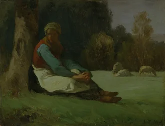 Sitzende Schäferin