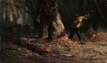 Holzfäller im Wald