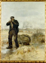 Chiffonnier allumant sa pipe