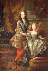 Porträt von Ludwig XV. von Frankreich mit Mariana Victoria von Spanien