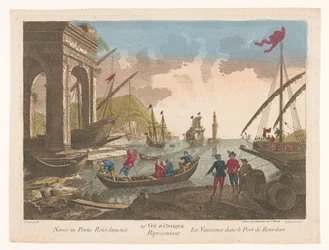Ansicht von Booten und Schiffen im Hafen von Rotterdam