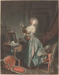 Eine Frau, die Gitarre spielt