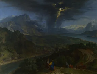 Berglandschaft mit Blitz, ca. 1675