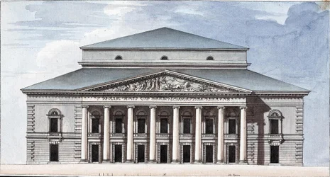 Fassade des Sankt Petersburger Kaiserlichen Bolschoi-Kamenny-Theaters