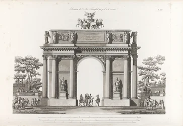 Triumphbogen. Aus: Recueil des façades des principaux monuments construits à St.-Pétersbourg