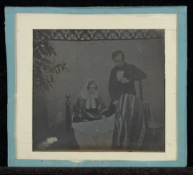 Porträt von M. & Mme. Eynard bei einer Wiege