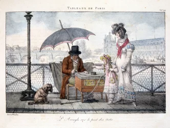 Der Blinde auf der Pont des Arts - in „Gemälde von Paris“ von Marlet