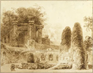 Römischer Park mit Brunnen