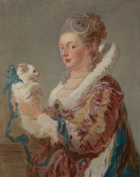 Eine Frau mit einem Hund