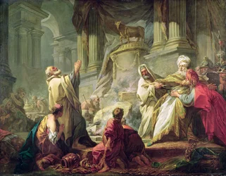 Jerobeam opfert dem Goldenen Kalb, 1752