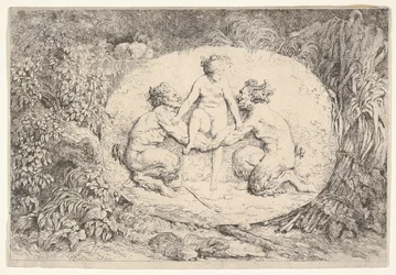 Nymphe, unterstützt von zwei Satyrn, 1763