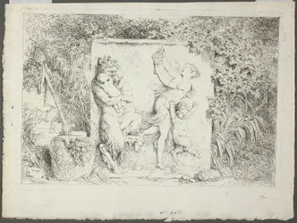 Familie der Satyrn, aus Bacchanales oder Satyrspiele