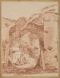 Der Hof des Einsiedlers im Kolosseum, 1758