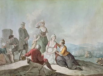 Voltaire im Gespräch mit den Bauern in Ferney