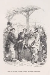 Alle Wähler, groß und klein, versammeln sich, um sich demütig zu überreden... aus den kleinen Elenden von..., 1843