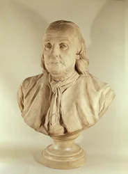 Büste von Benjamin Franklin (Terrakotta)