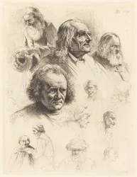 Dreizehn Studien von Köpfen