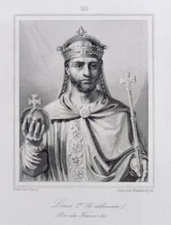 Ludwig I. der Fromme (778-840) Heiliger Römischer Kaiser, graviert von Blanchard
