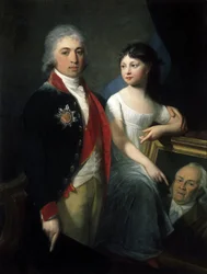Porträt des Schriftstellers und Staatsmannes Ivan Matveievitch Muravyov Apostol mit seiner Tochter