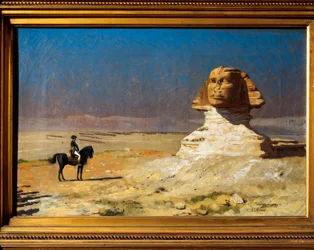 General Napoleon Bonaparte (1769-1821) vor der Sphinx von Gizeh in Ägypten während der Ägyptischen Kampagne (1798-1801)