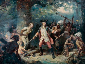 Die Rettung von Major Israel Putnam (1718-1790), Gefangener der Indianer