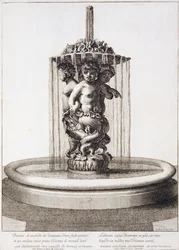 Brunnen mit drei Tritonen in Versailles, nach Pierre le Gros, 1673