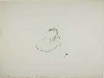 Studie einer nackten Frau von hinten