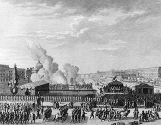 Französische Revolution: Freiwillige an der Pont Neuf in Paris, 22. Juli