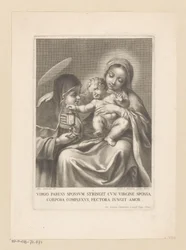 Maria mit Kind und weiblicher Heiliger mit Reliquiar