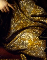 Porträt von Jean Baptiste (Jean-Baptiste) Colbert (1651-1690) Seigneur Marquis de Seignelay, Marineminister, Sohn von Colbert (Detail der Draperien). Gemälde von Marc Nattier (1642-1705)