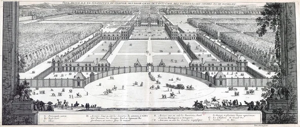 Allgemeine Ansicht des Schlosses, der Vorhöfe, des Vorplatzes, der Parterres, der Gärten usw. von Richelieu
