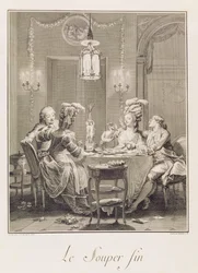 Das feine Abendessen (1781, graviert von I.S. Helman)