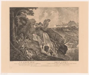 Ruhende Figuren bei einem Wasserfall