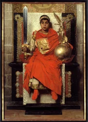 Das Spätrömische Reich: Flavius Honorius (384-423). Gemälde des ersten Kaisers des Westens (395-423) als Kind